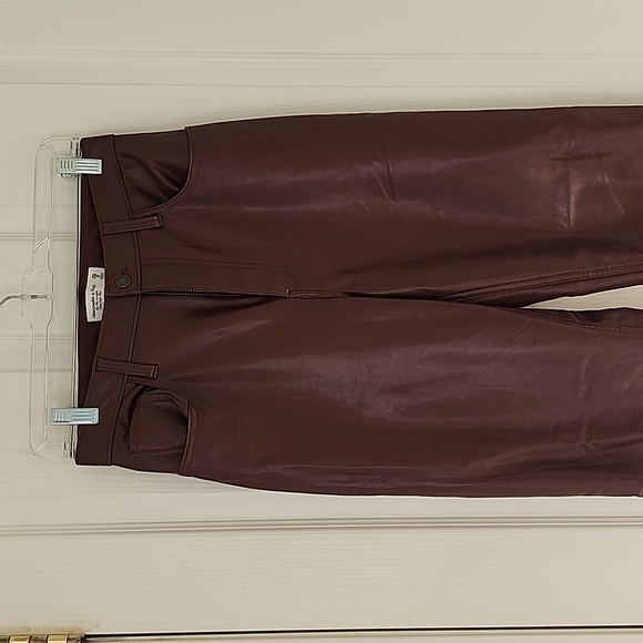 Abercrombie & Fitch size 28 Vegan Leather Brown Pants - Picture 7 of 9